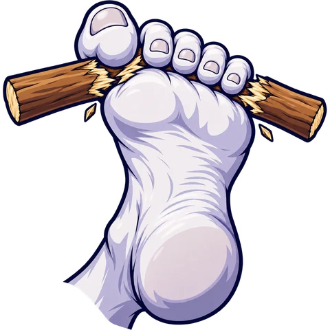 The Grippers logo: a foot gripping a stick so hard it snaps